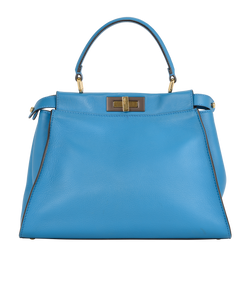 Medium Peekaboo Large, Leather, Blue, 8241, 2*